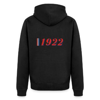 Année 1922 - Veste à capuche bio Premium Unisexe - noir - Dos - Nico (187cm)
