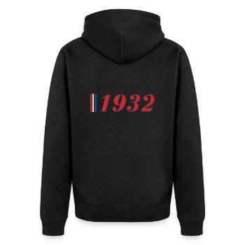 Année 1932 - Veste à capuche bio Premium Unisexe - noir - Dos - Nico (187cm)