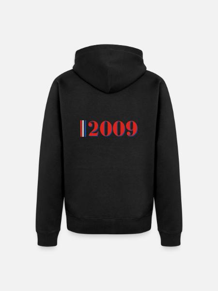 Year 2009 - Unisex Premium Organic Zip Hoodie - black