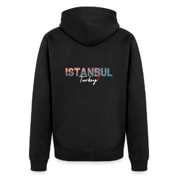 Ville d’Istanbul - Veste à capuche bio Premium Unisexe - noir - Dos - Nico (187cm)