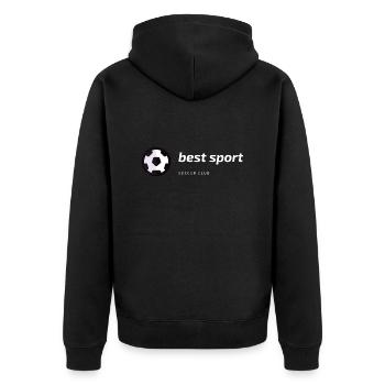 Best sport - Unisex Premium Organic Zip Hoodie - black - Back - Nico (187cm)