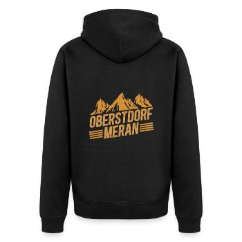 Crossing the Alps Oberstdorf Merano E5 long-distance hiking trail - Unisex Premium Organic Zip Hoodie - black - Back - Nico (187cm)