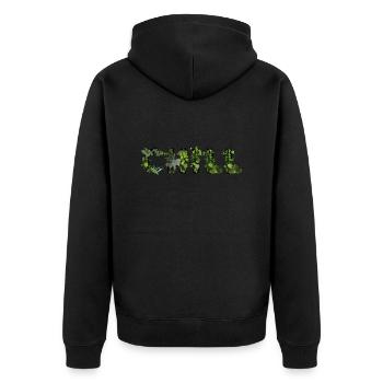 Kühlen - Unisex Premium Bio Zip Hoodie - Schwarz - Hinten - Nico (187cm)