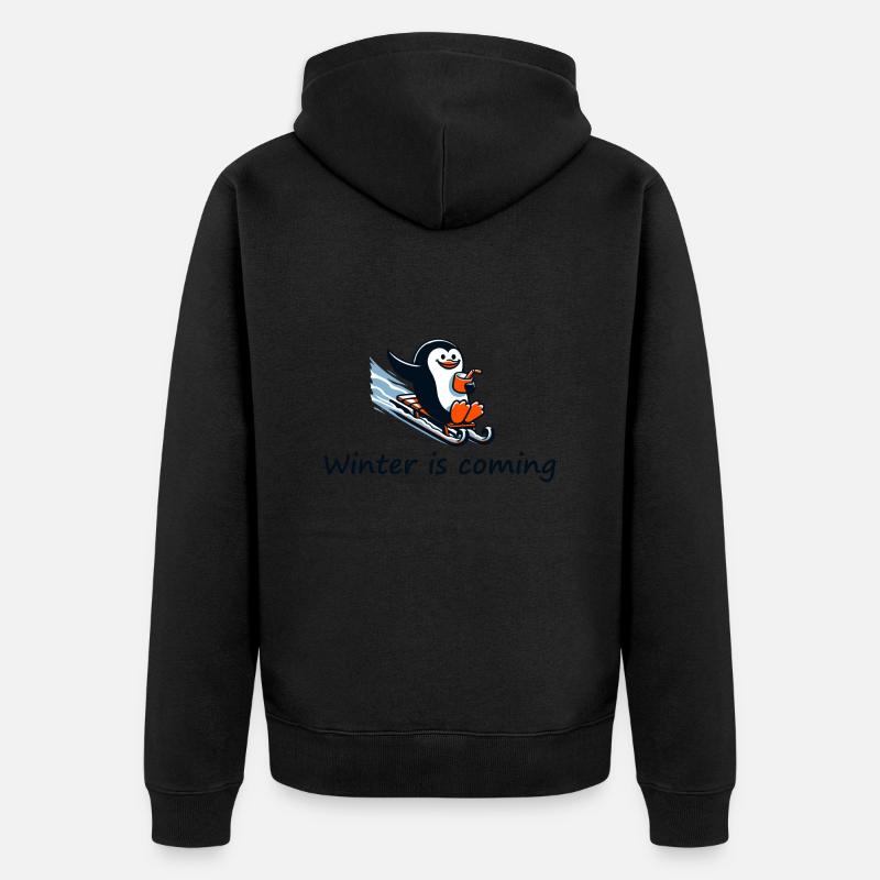 Der Winter kommt - Unisex Premium Bio Zip Hoodie - Schwarz