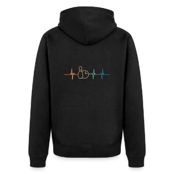 Battement de cœur Bowling - Veste à capuche bio Premium Unisexe - noir - Dos - Nico (187cm)