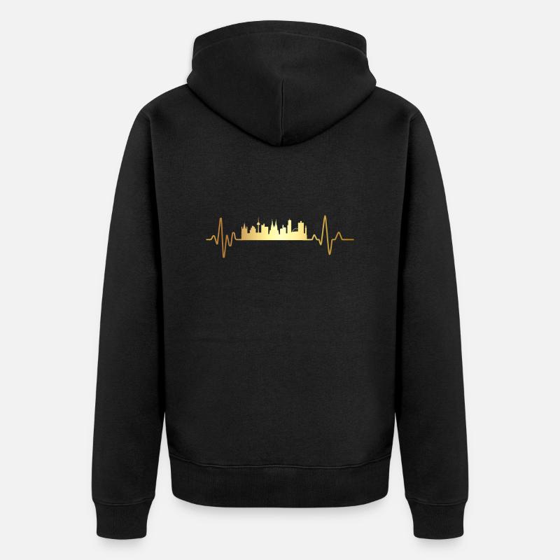 Battement de cœur Cologne - Veste à capuche bio Premium Unisexe - noir
