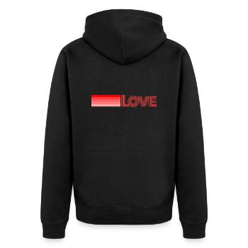 Red Heart Love - Unisex Premium Organic Zip Hoodie - black - Back - Nico (187cm)