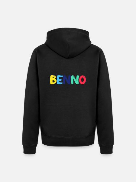 Name - Benno - Unisex Premium Organic Zip Hoodie - black