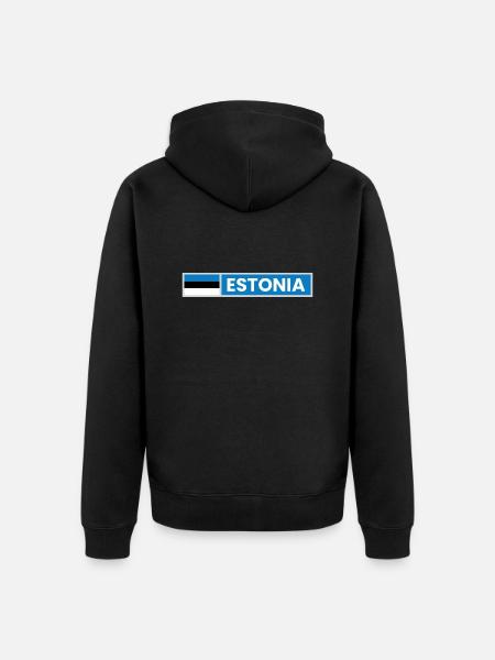 Estonia National Flag - Unisex Premium Organic Zip Hoodie - black