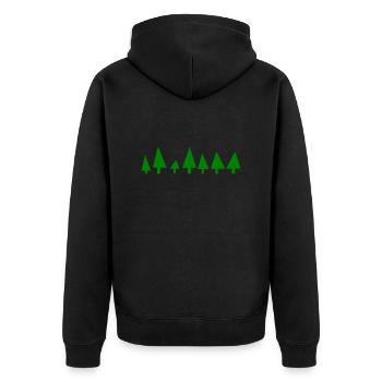 trees - Unisex Premium Organic Zip Hoodie - black - Back - Nico (187cm)
