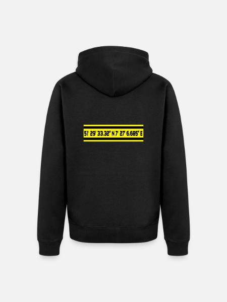 Wstfln Stadion Dortmund Koordinaten - Premium økologisk unisex-hættejakke - sort