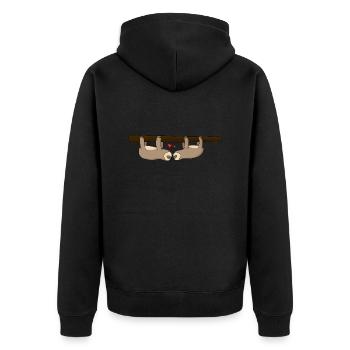 Sloth valentine's day - Unisex Premium Organic Zip Hoodie - black - Back - Nico (187cm)