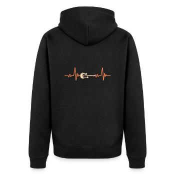 Cadeau Battement De Cœur Pour Guitariste - Veste à capuche bio Premium Unisexe - noir - Dos - Nico (187cm)