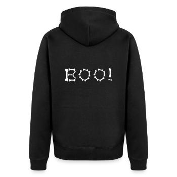 Boo with bones - Unisex Premium Organic Zip Hoodie - black - Back - Nico (187cm)