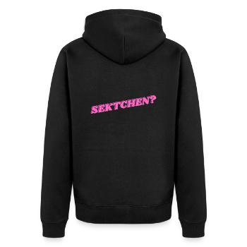 Sektchen? Ein Sekt geht immer. - Unisex Premium Bio Zip Hoodie - Schwarz - Hinten - Nico (187cm)