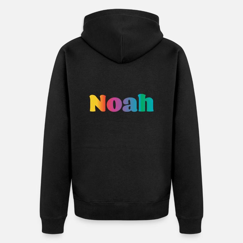 Prénom Noah Rainbow Gift - Veste à capuche bio Premium Unisexe - noir