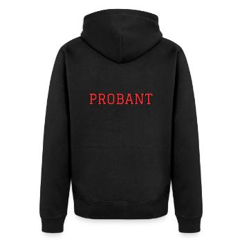 Proband - Unisex Premium Bio Zip Hoodie - Schwarz - Hinten - Nico (187cm)