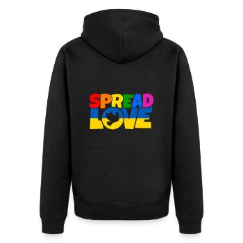 Conception de chemise Spread Love - Veste à capuche bio Premium Unisexe - noir - Dos - Nico (187cm)