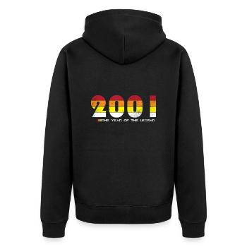 Vintage 2001 - The Year of the Legend - Retro 23 - Unisex Premium Organic Zip Hoodie - black - Back - Nico (187cm)