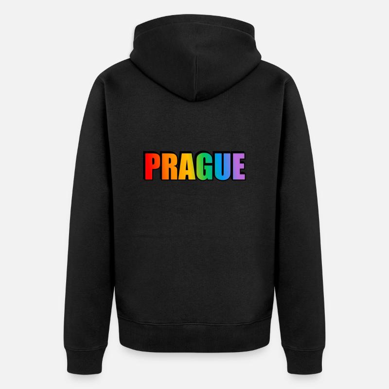 Prague LGBT Pride Arc-en-ciel - Veste à capuche bio Premium Unisexe - noir