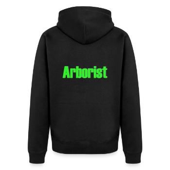 Arborist - Unisex Premium Bio Zip Hoodie - Schwarz - Hinten - Nico (187cm)
