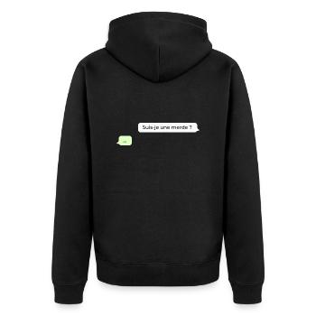 Suis je une merde ? - Veste à capuche bio Premium Unisexe - noir - Dos - Nico (187cm)