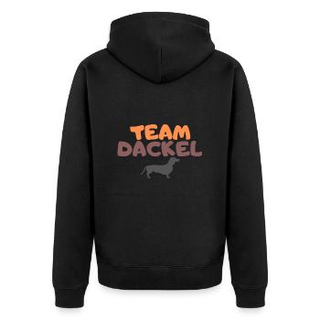 Team Dackel Hundefreund Hundeliebhaber - Unisex Premium Bio Zip Hoodie - Schwarz - Hinten - Nico (187cm)