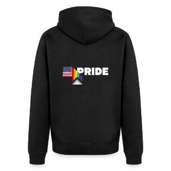 Stolzer Verbündeter und stolzer Patriot - LGBT schwul lesbisch - Unisex Premium Bio Zip Hoodie - Schwarz - Hinten - Nico (187cm)