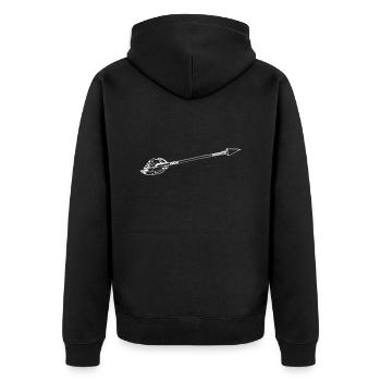 arrow - Unisex Premium Organic Zip Hoodie - black - Back - Nico (187cm)