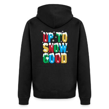 Bis zum guten Schnee T-Shirt - Unisex Premium Bio Zip Hoodie - Schwarz - Hinten - Nico (187cm)