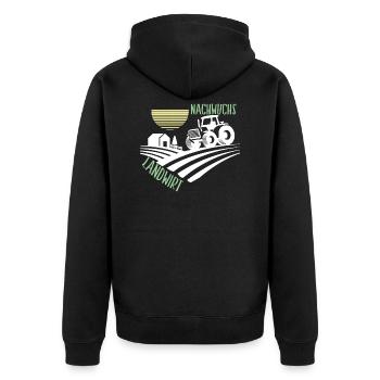 Traktor Nachwuchs Landwirt Landwirtschaft Geschenk - Unisex Premium Bio Zip Hoodie - Schwarz - Hinten - Nico (187cm)