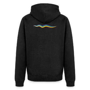 Rainbow line, artwork - Unisex Premium Organic Zip Hoodie - black - Back - Nico (187cm)