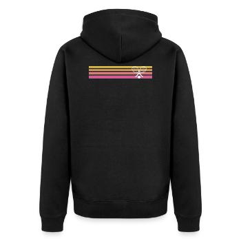 Tennis Vintage Tennis Racket Tennis - Unisex Premium Bio Zip Hoodie - Schwarz - Hinten - Nico (187cm)