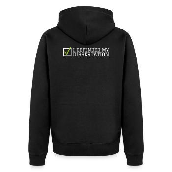 My dissertation Phd Student Geschenk - Unisex Premium Bio Zip Hoodie - Schwarz - Hinten - Nico (187cm)