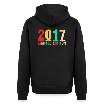 Cadeau anniversaire 2017 Édition Limitée 2017 - Veste à capuche bio Premium Unisexe - noir - Dos - Nico (187cm)