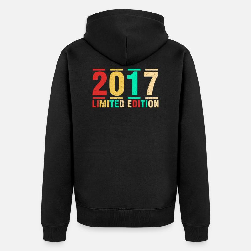 Cadeau anniversaire 2017 Édition Limitée 2017 - Veste à capuche bio Premium Unisexe - noir
