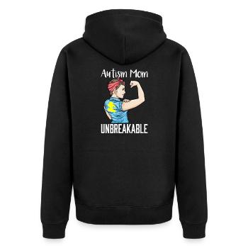 Autisme Maman Incassable Autistic Child Support - Veste à capuche bio Premium Unisexe - noir - Dos - Nico (187cm)