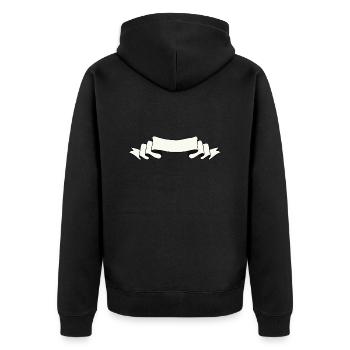 Banner - Unisex Premium Bio Zip Hoodie - Schwarz - Hinten - Nico (187cm)