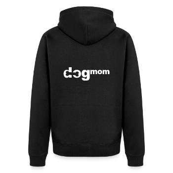 Dogmom - Die Hundemama - Unisex Premium Bio Zip Hoodie - Schwarz - Hinten - Nico (187cm)