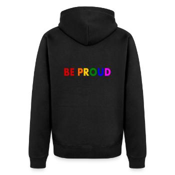 Be proud - Veste à capuche bio Premium Unisexe - noir - Dos - Nico (187cm)