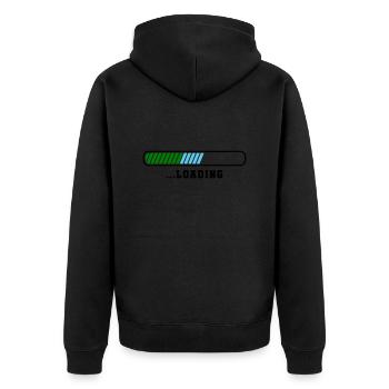 loading - Unisex Premium Bio Zip Hoodie - Schwarz - Hinten - Nico (187cm)