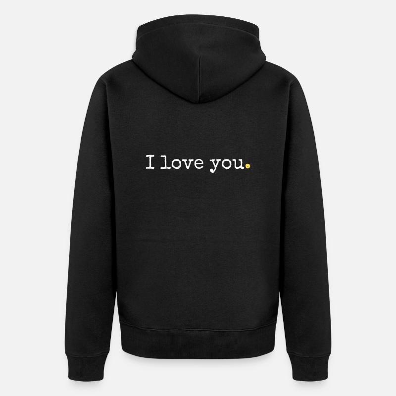 Ich liebe dich - Unisex Premium Bio Zip Hoodie - Schwarz