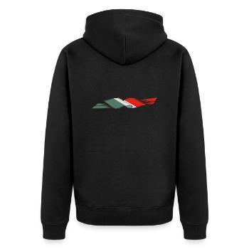 Italia - Unisex Premium Organic Zip Hoodie - black - Back - Nico (187cm)