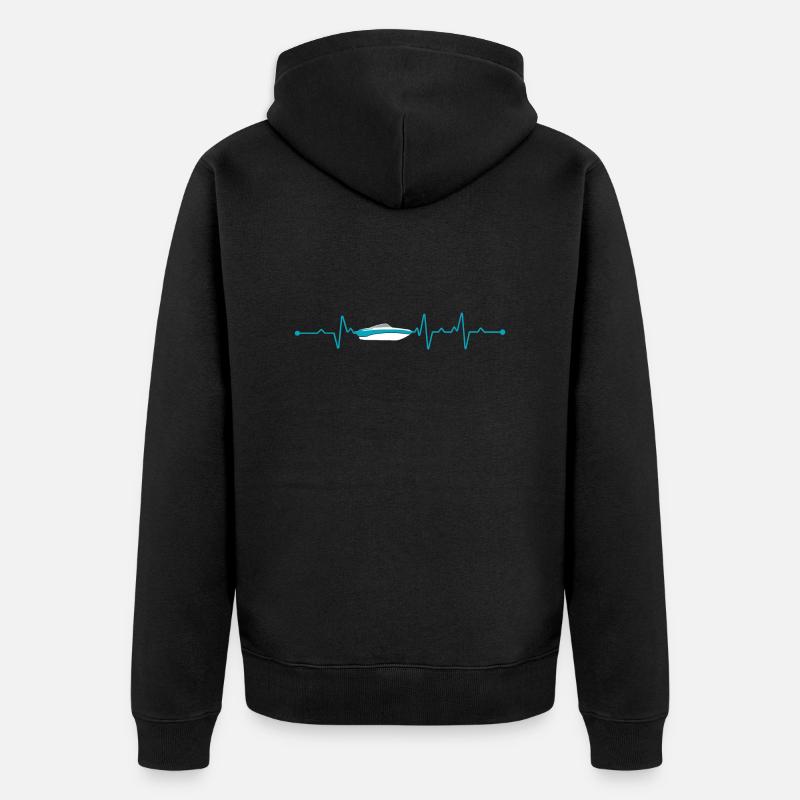 Bateau Heartbeat nautique - Veste à capuche bio Premium Unisexe - noir