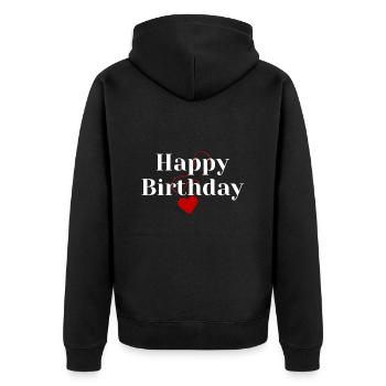 Bon anniversaire - Veste à capuche bio Premium Unisexe - noir - Dos - Nico (187cm)