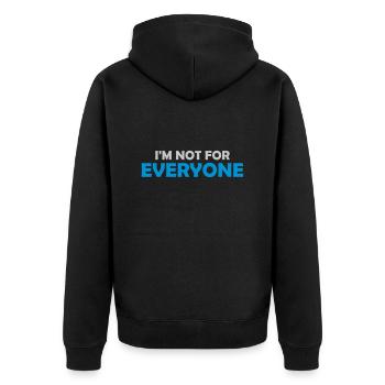 Im not for everyone - Unisex Premium Bio Zip Hoodie - Schwarz - Hinten - Nico (187cm)