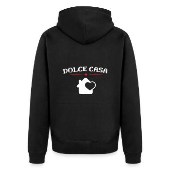 Dolce Casa Sweet Home Süßes Zuhause - Unisex Premium Bio Zip Hoodie - Schwarz - Hinten - Nico (187cm)