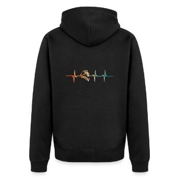 Leo Heartbeat - Unisex Premium Organic Zip Hoodie - black - Back - Nico (187cm)