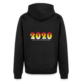Millésime 2020 - L’année de la légende - Rétro 4 - Veste à capuche bio Premium Unisexe - noir - Dos - Nico (187cm)