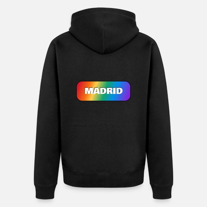 Gay Pride Madrid Espagne LGBTQ - Veste à capuche bio Premium Unisexe - noir